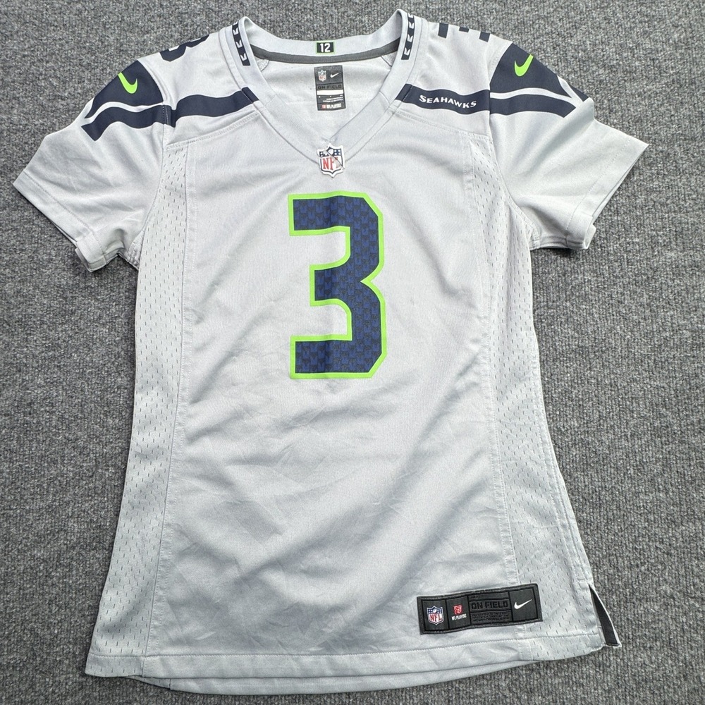 Russell Wilson 3 Seattle Seahawks Nike Jersey Mens S Grey NFL Football‎